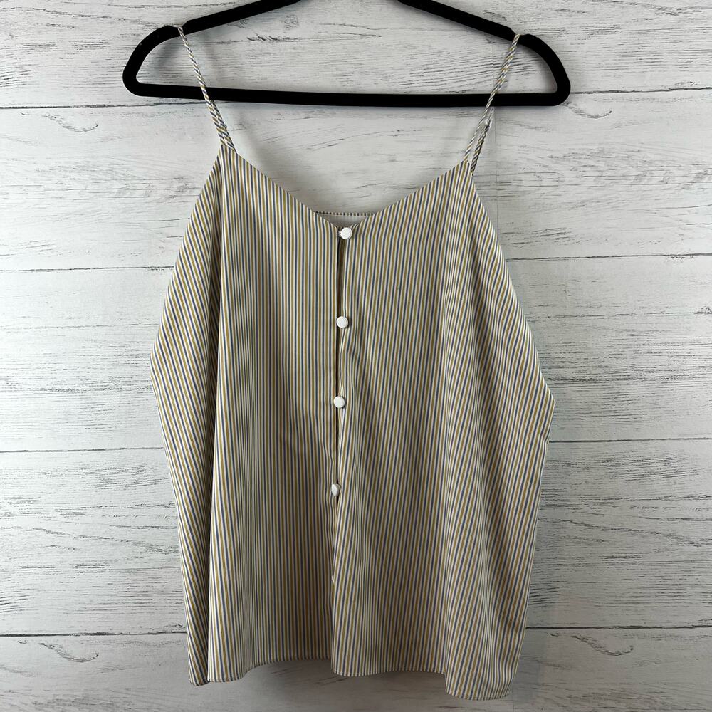 Prose & Poetry Striped Button Tank Top Size‎ S